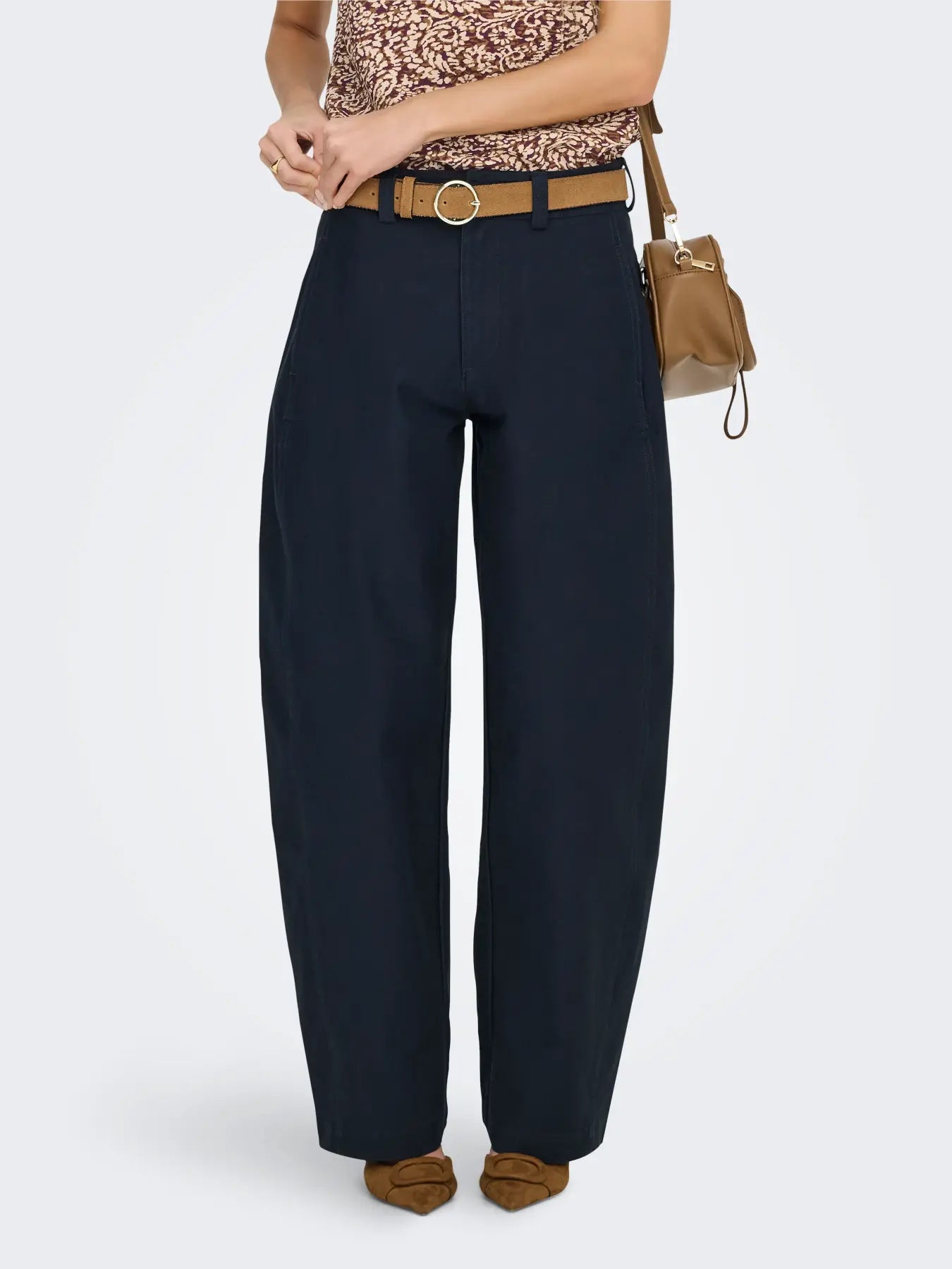 Clair Barrel Pants - Night sky Navy
