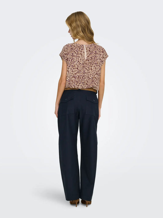 Clair Barrel Pants - Night sky Navy