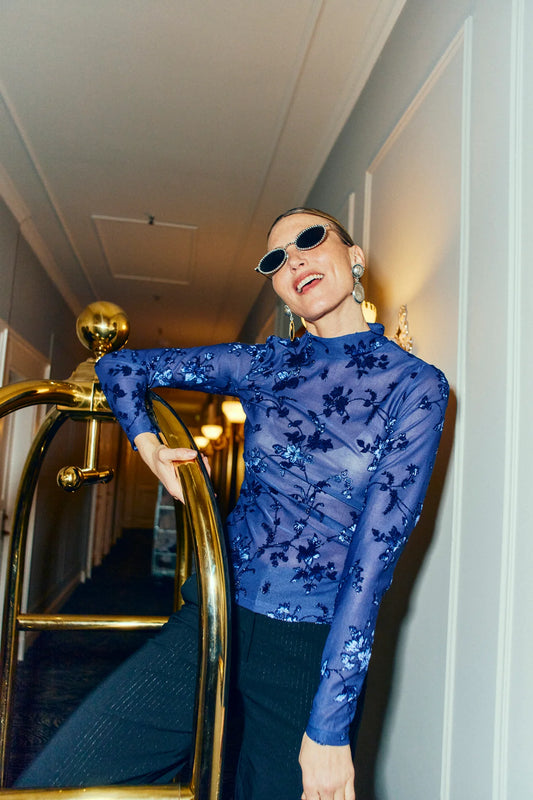 Biska Mesh Blusa - Patriot Blue