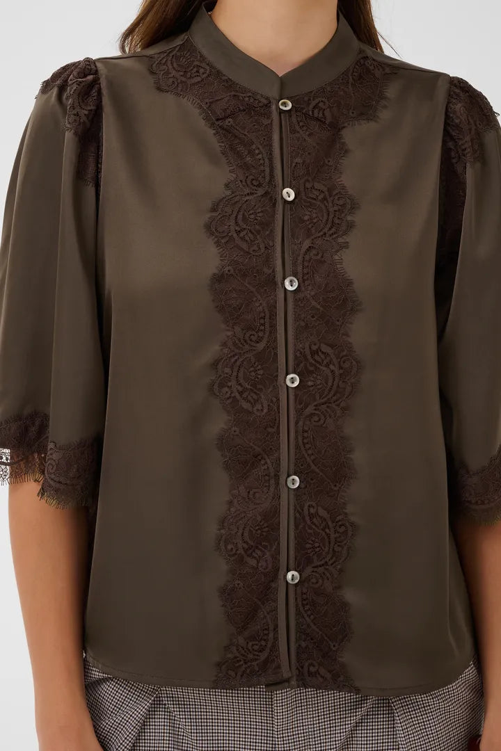 Teagan Blouse - Chocolate Brown