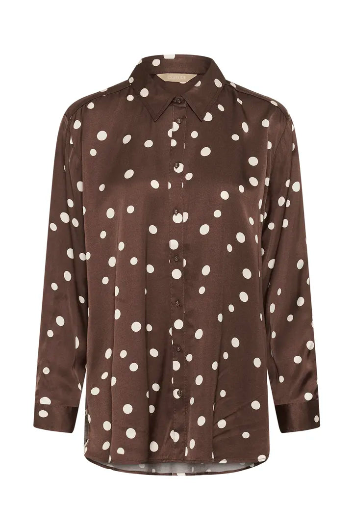 Dotty Berna Skjúrta - Brown/Whitecap Dot