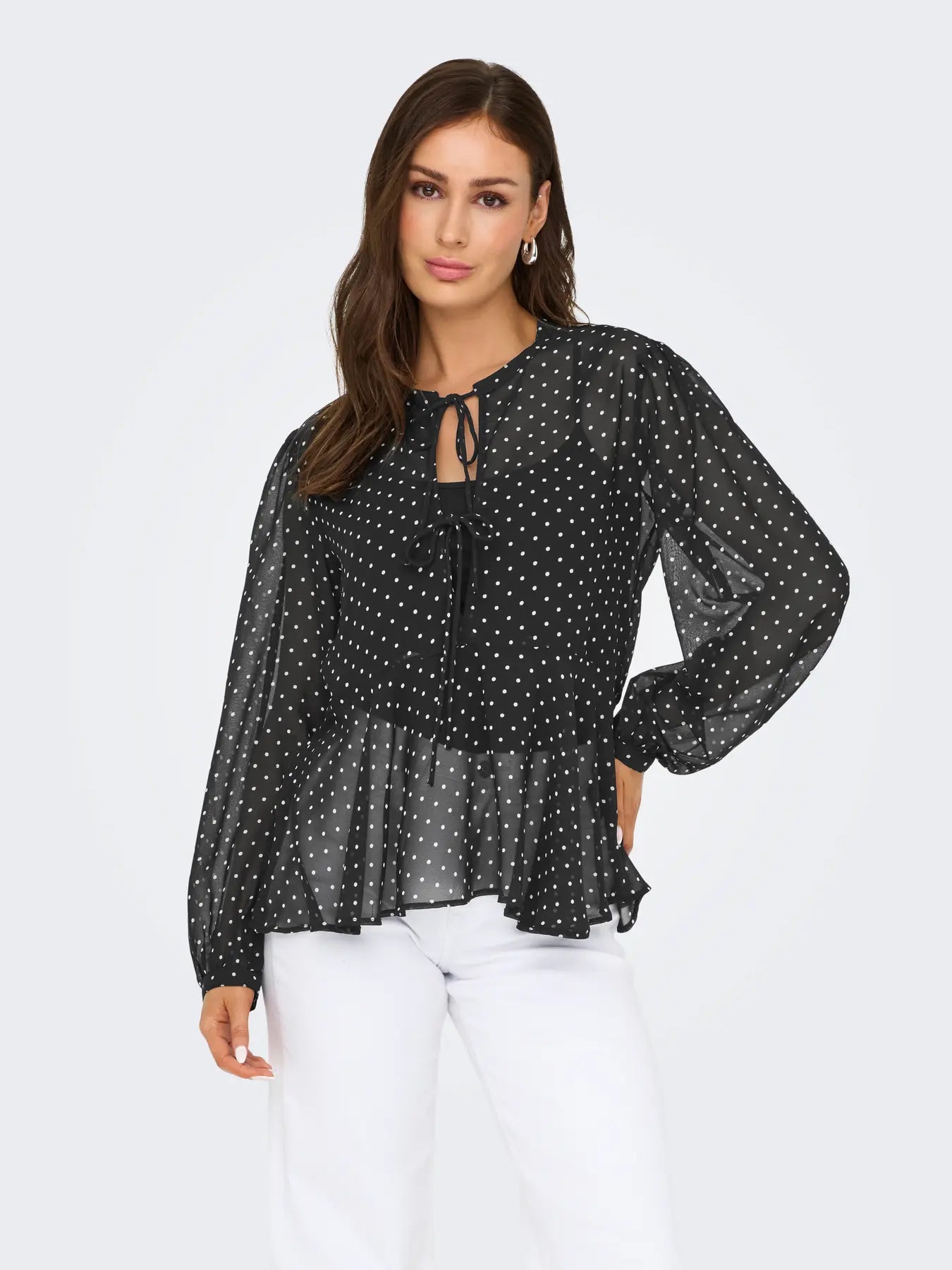 Isabella Blusa - Black/White Dot