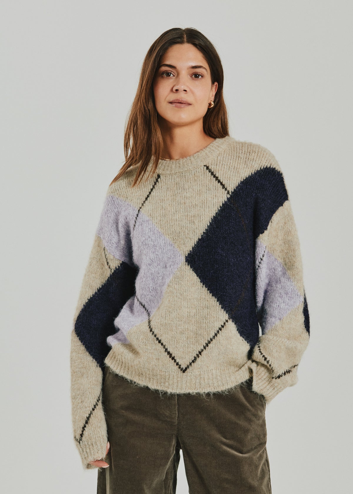 Grslulu Pullover - Oyster Grey w. Iris Mel