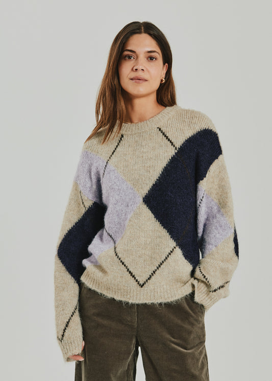 Grslulu Pullover - Oyster Grey w. Iris Mel
