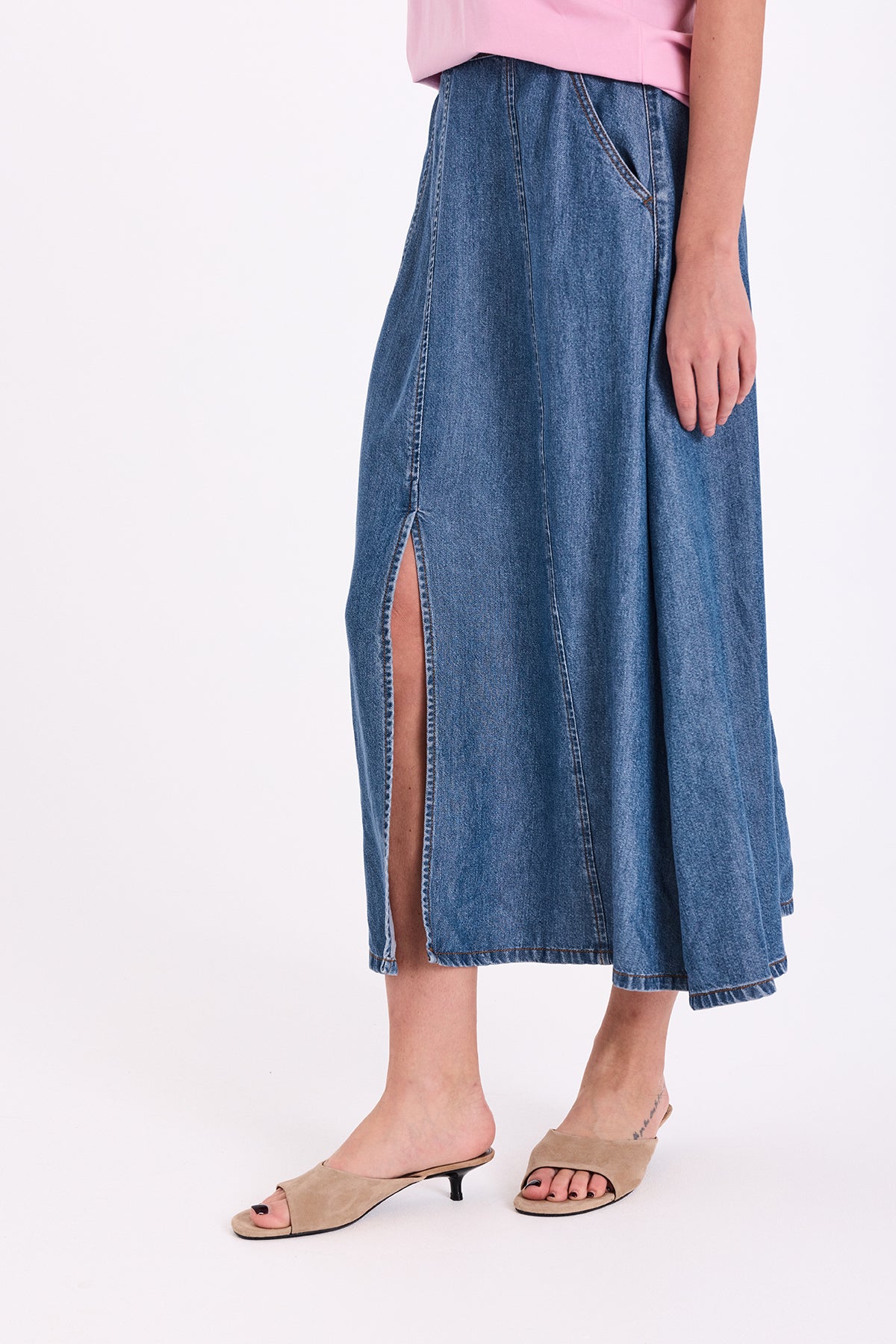 Milo niðurdeilur - Medium blue denim