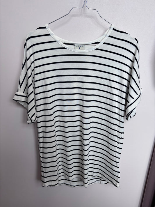 Fay t-shirt - Cream/Black stripe