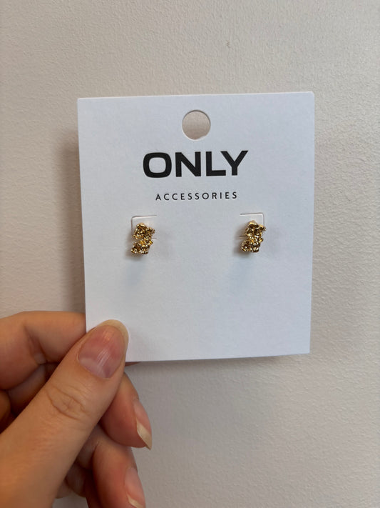 Luna oyraringar - Gold coloured/Hammered