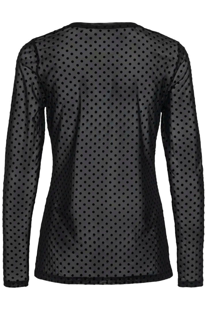 Laya Mesh Blus - Black Dot