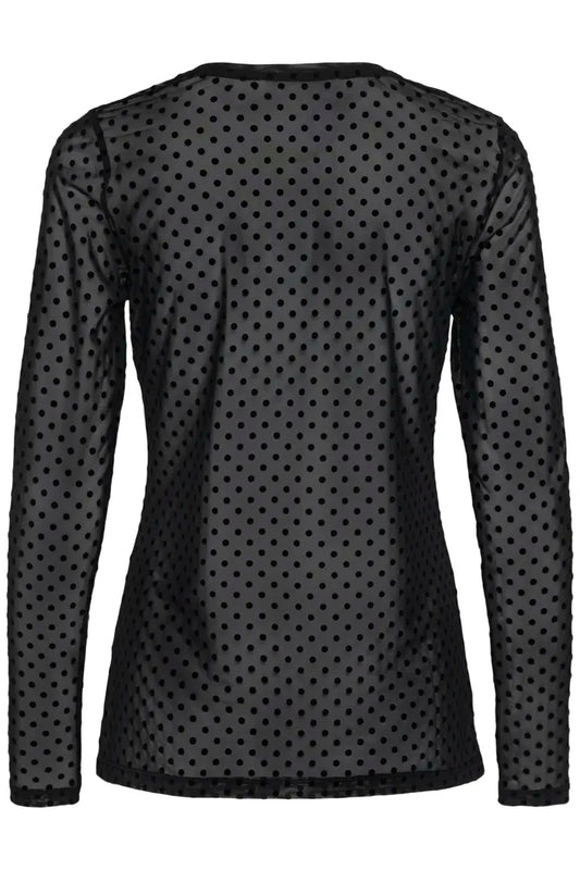 Laya Mesh Blus - Black Dot