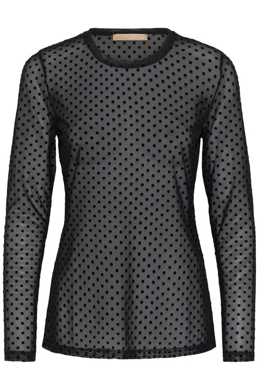 Laya Mesh Blus - Black Dot