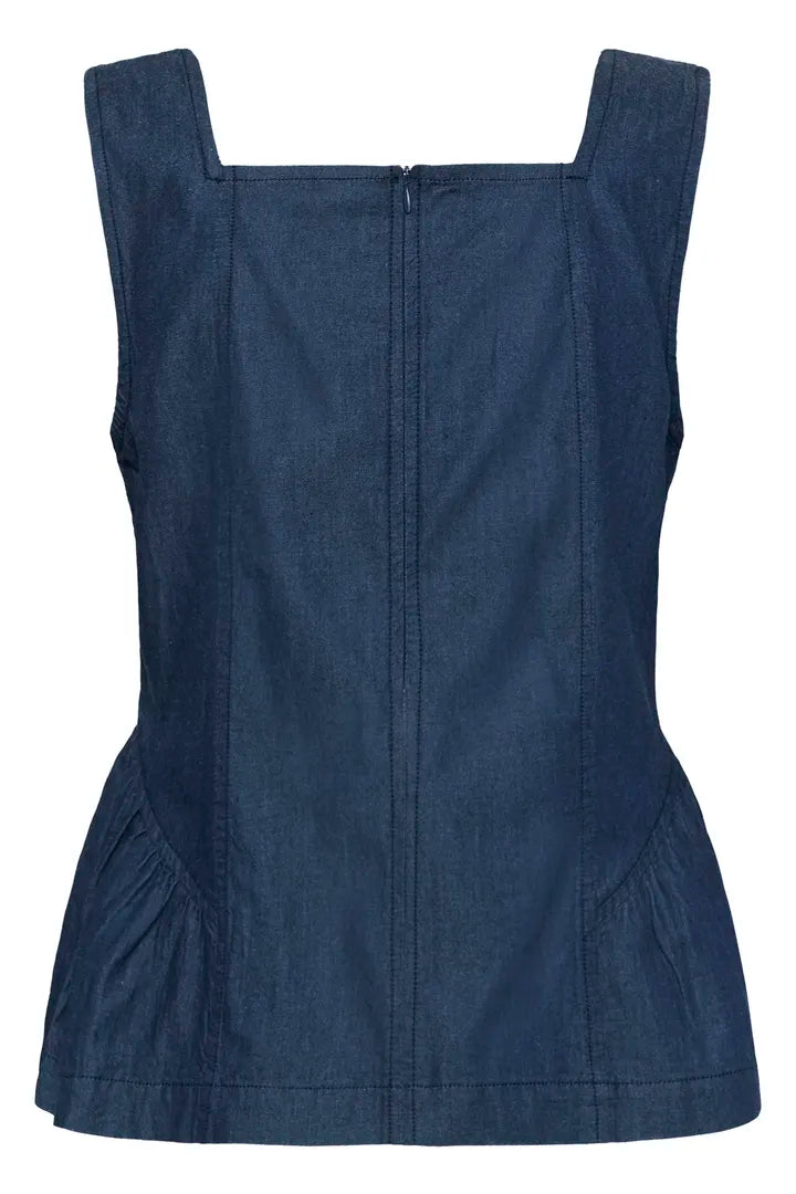 Mone Michelle Top - Blue Rinse Wash