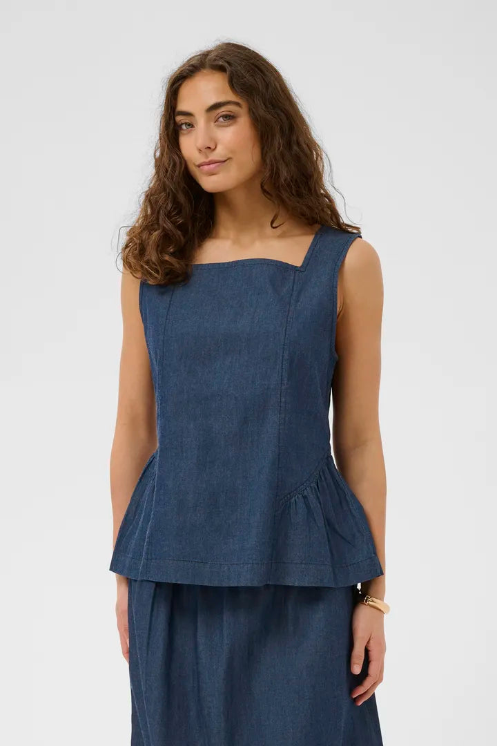 Mone Michelle Top - Blue Rinse Wash