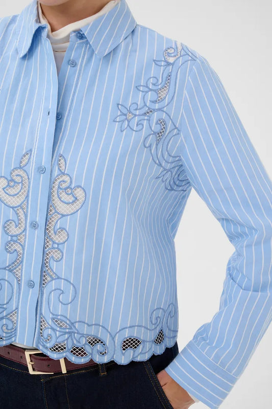 Nissa Shirt - Blue/White Stripe