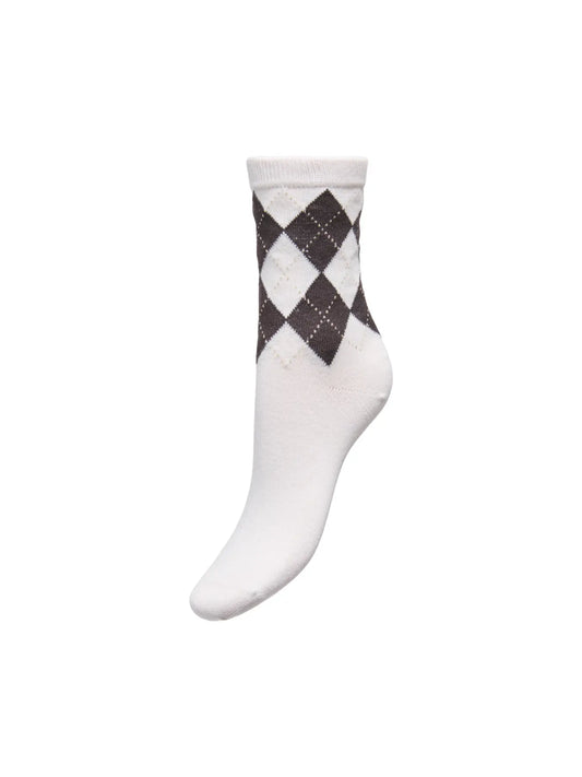 Line Glitter Harlequin Sokkar - Birch/Coffeebean