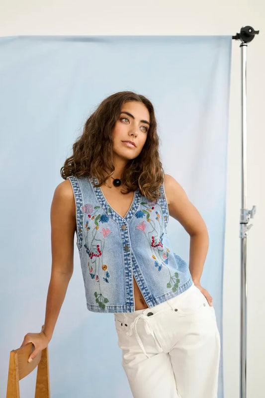 Tiala Kovboy Vestur - Light Blue Wash