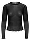 Nox Long Sleeve Mesh Blus - Svart
