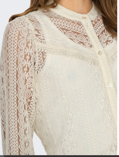 Reba Lace Shirt / Egret - Creme