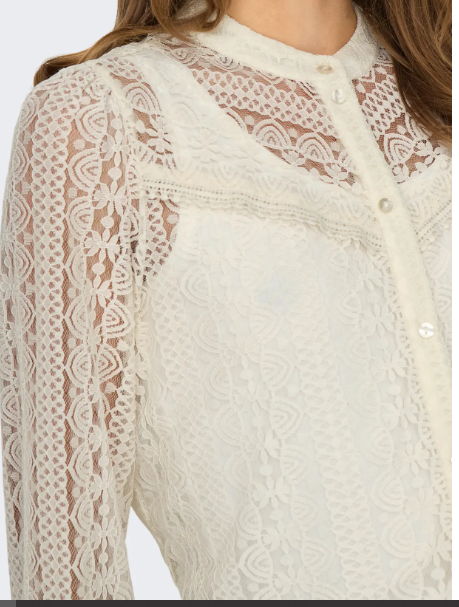 Reba Lace Shirt / Egret - Creme