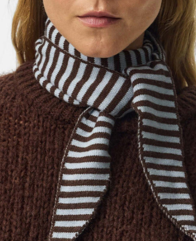 Pieces Komma triangle scarf - Cashmere Blue/Hot Fudge