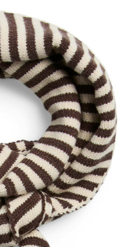 Pieces Komma triangle scarf - Hot Fudge/Whitecap