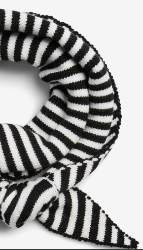 Pieces Komma triangle scarf - Black/Bright White