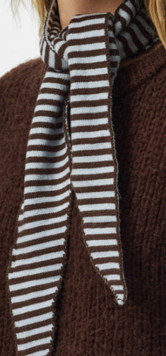 Pieces Komma triangle scarf - Cashmere Blue/Hot Fudge