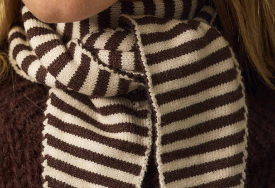 Pieces Komma triangle scarf - Hot Fudge/Whitecap