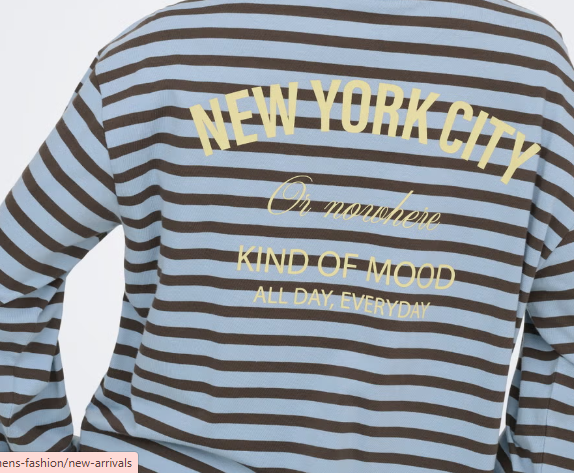 Freja Stripe T-shirt - Blue/Brown