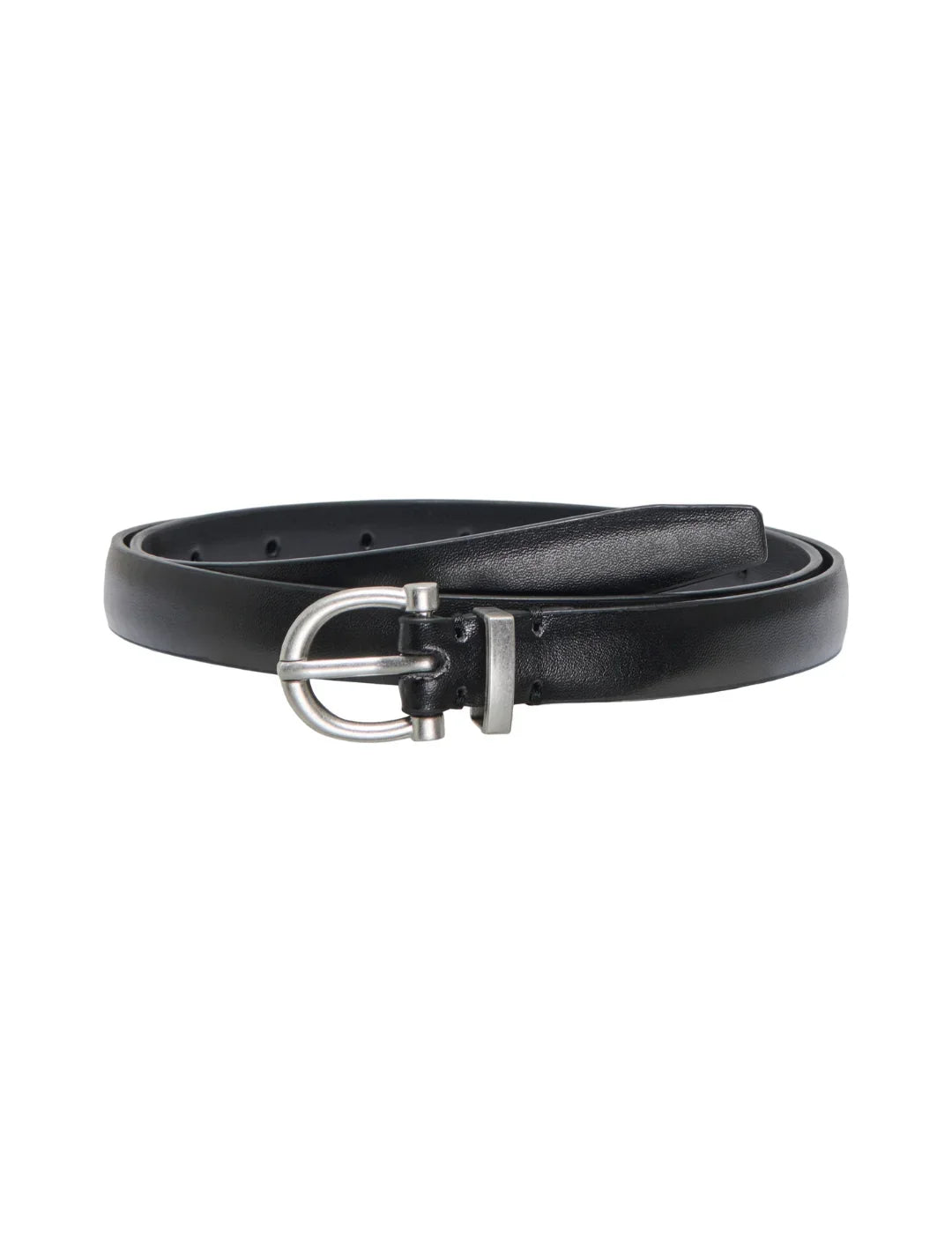 Wilhelmina Slim Belt - Svart/GSilvur