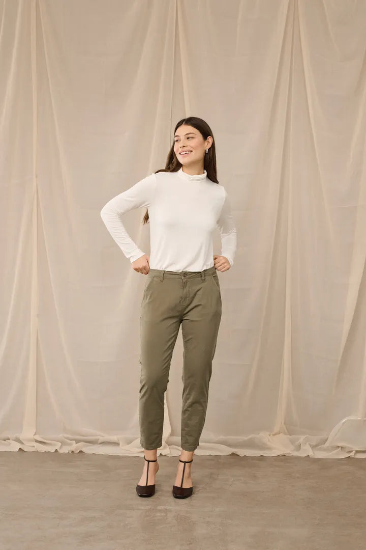 Brita Cropped Buksur - Burnt Olive