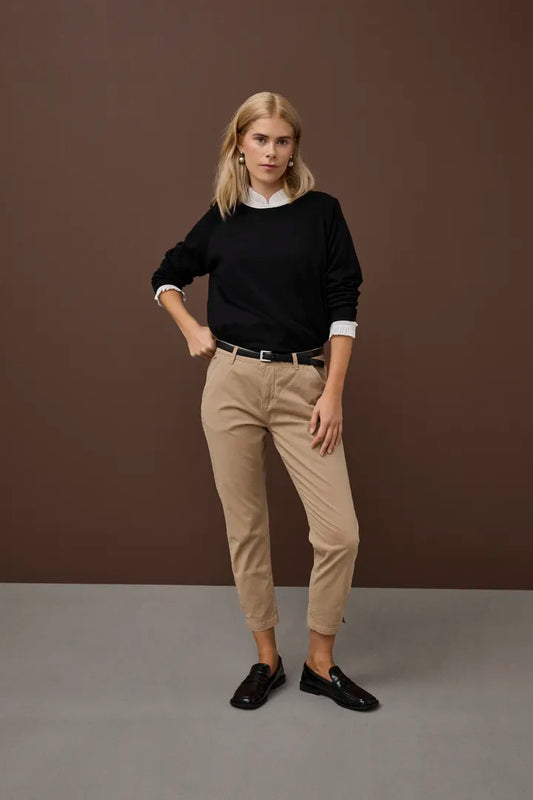 Brita Cropped Buksur - Sand Dune