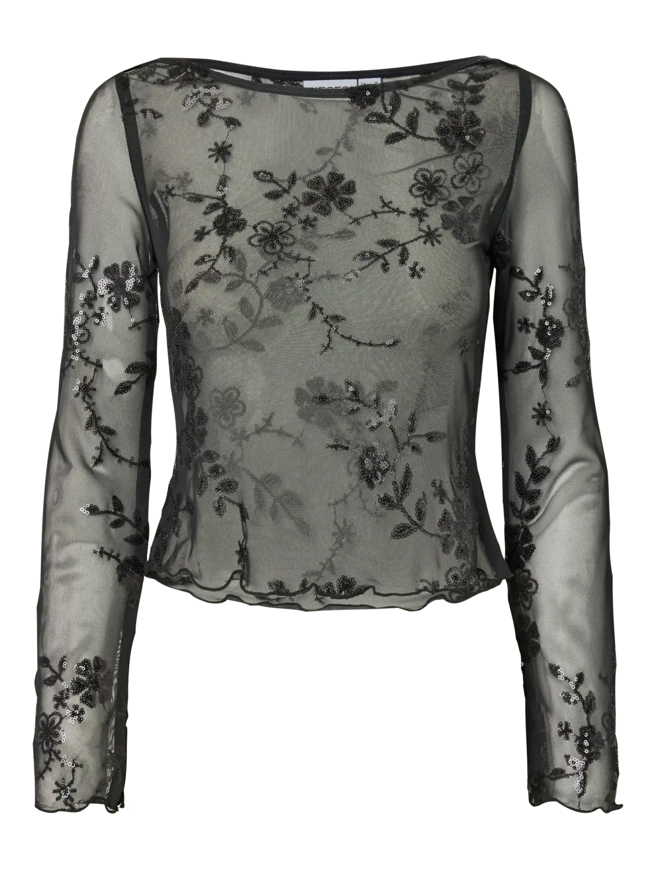 Evita Mesh Blusa - Dark Grey