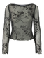 Evita Mesh Blusa - Dark Grey