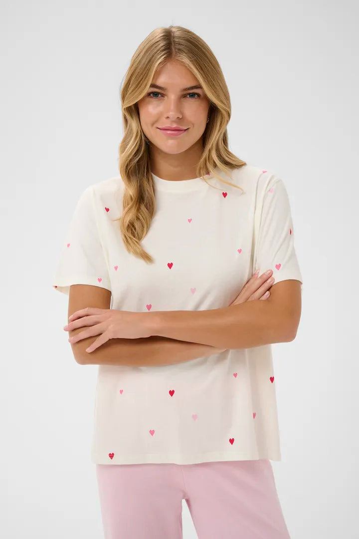 Johanna T-Shirt - Pink Multi Hearts