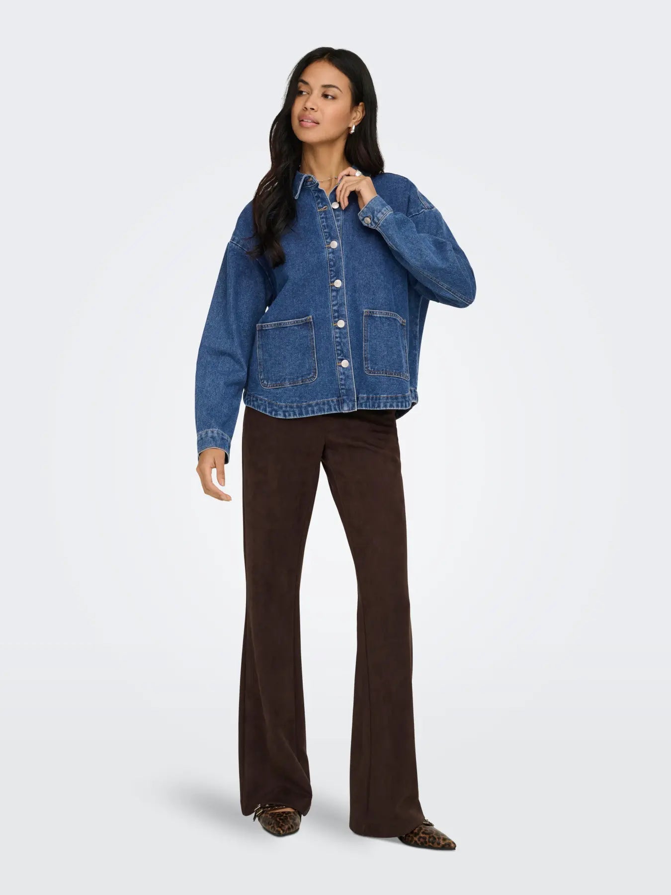 Lara shacket - Medium blue denim