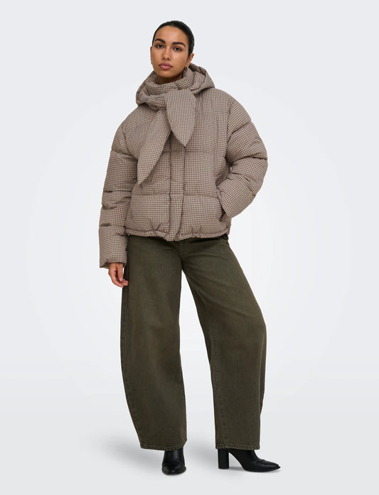 Mia Scarf Puffer - Houndstooth