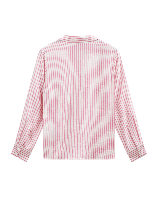 Kimmi shirt - Star off-white w. wild orchid