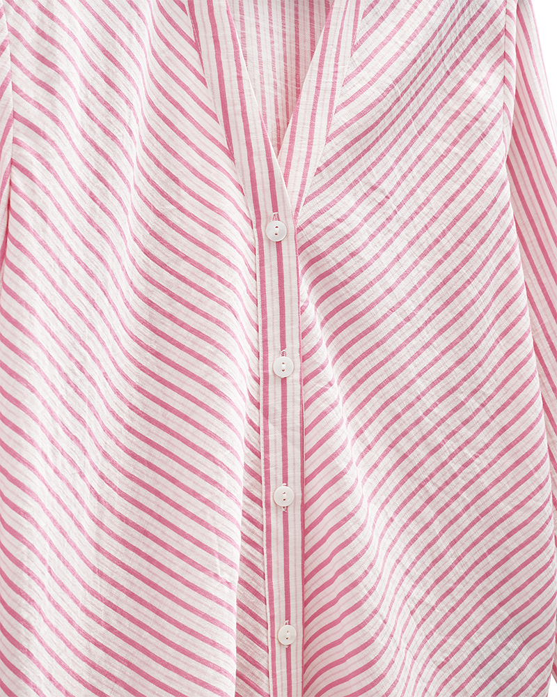 Kimmi shirt - Star off-white w. wild orchid