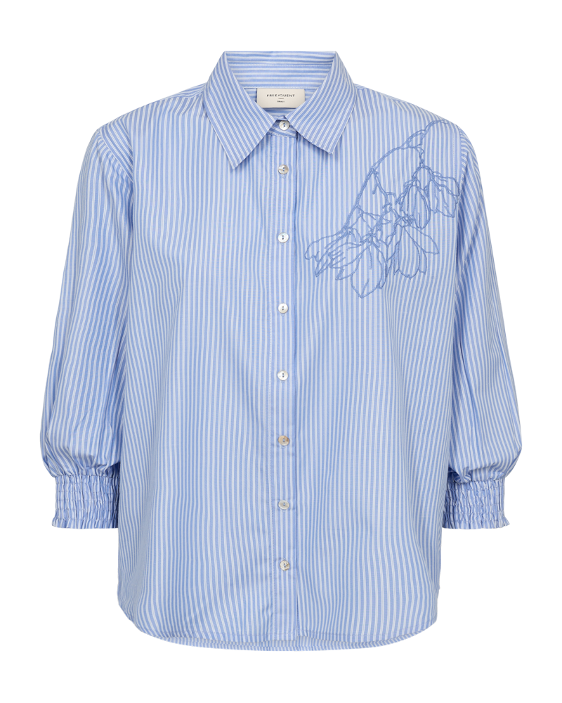 Evalina skjúrta - Vista blue w. star off-white