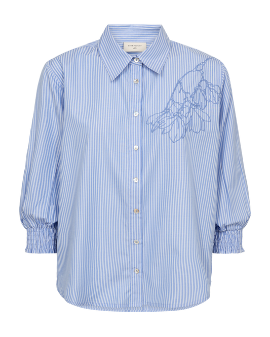 Evalina skjúrta - Vista blue w. star off-white