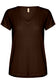 Poppy V-Háls Blusa - Demitasse Brown