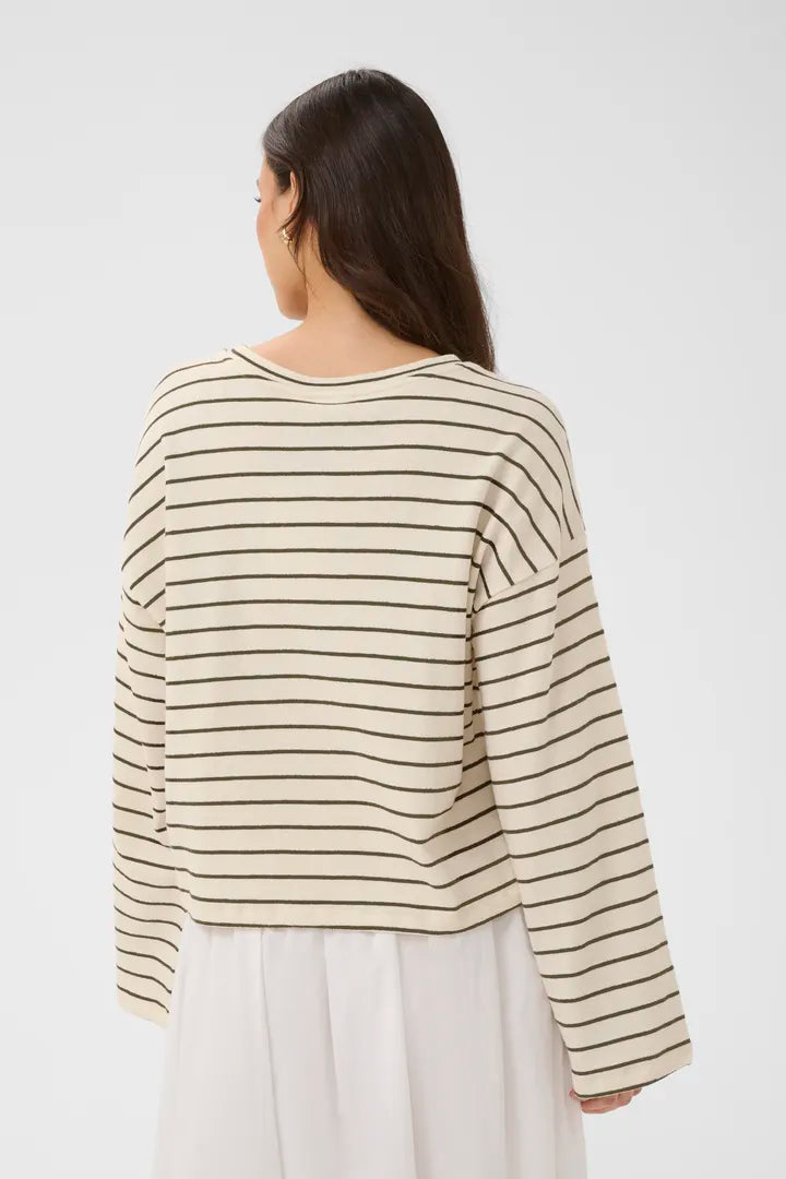 Rue Blusa - Olive Ice Stripe