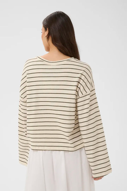 Rue Blusa - Olive Ice Stripe