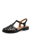 Flættaðar Sandalir - Black Patent