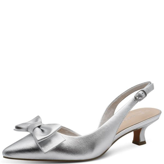 Low Heel Sling Back - Silvur