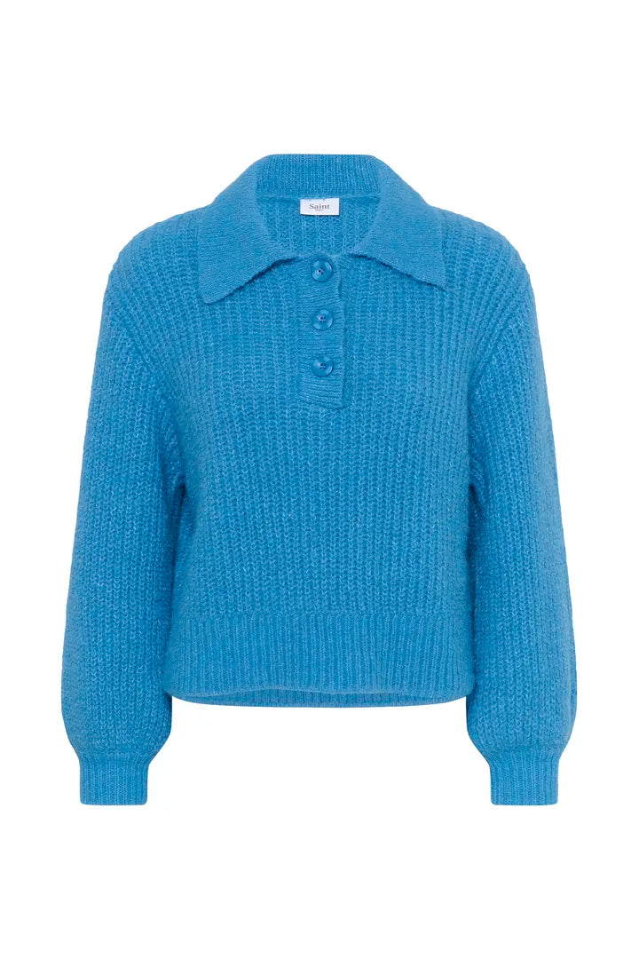 Tabbatha Polo Pullover - Lichen Blue