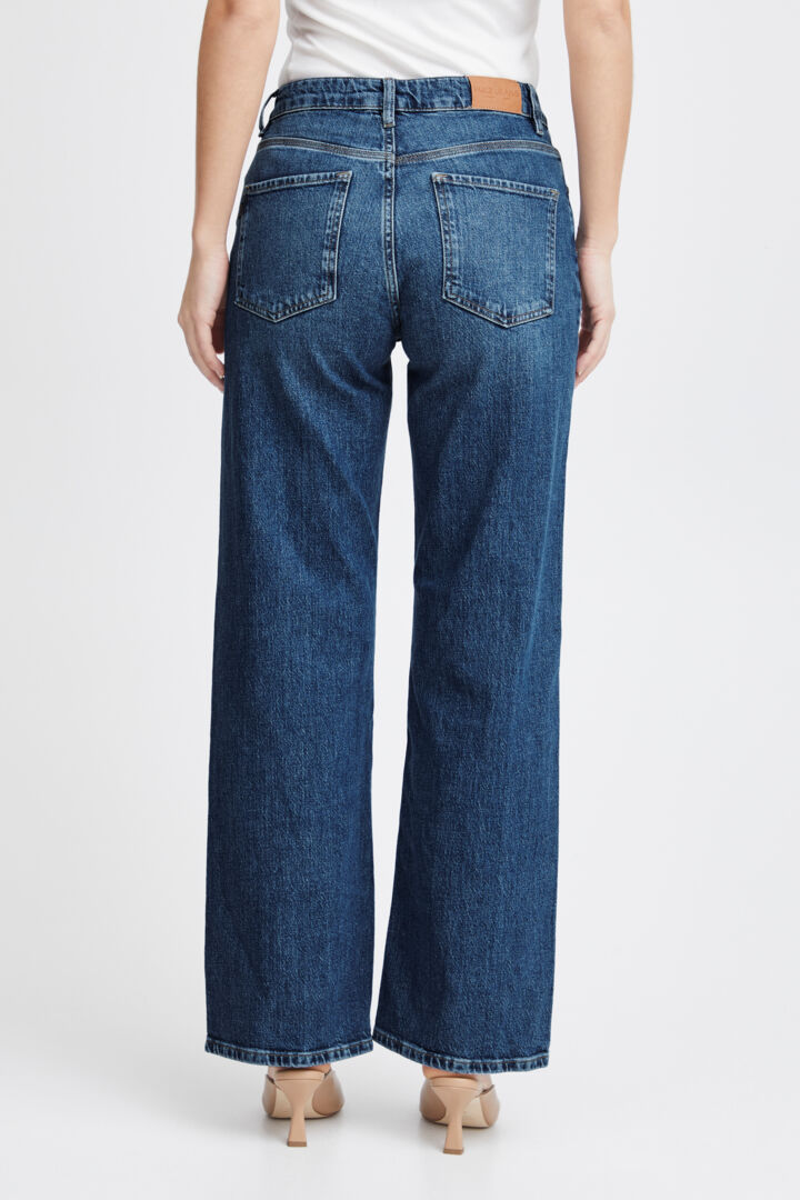 Vega HW Wide Jeans - Medium Blue Denim